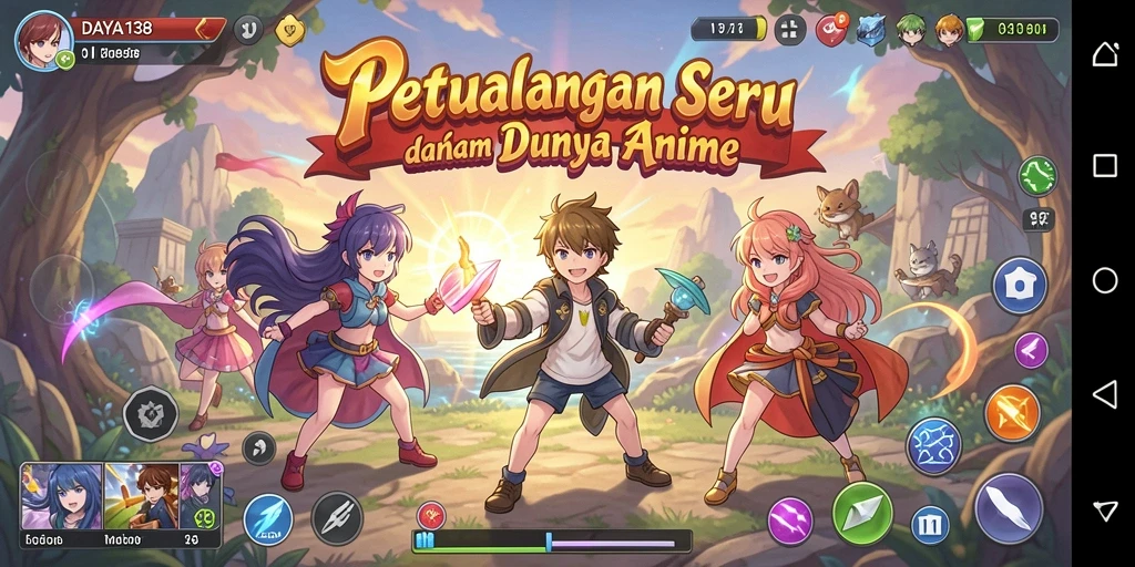 Screenshot menunjukkan aksi seru dalam game Anime DAYA138.