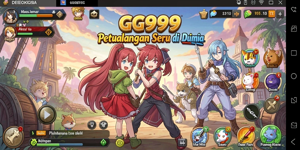 Tampilan mendebarkan dari gameplay Anime GG999 yang penuh warna.