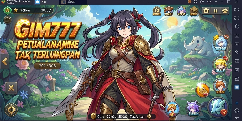 Screenshot GIM777 menampilkan karakter anime dalam pertarungan seru.