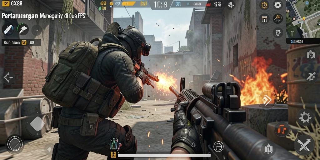 Screenshot menunjukkan pertarungan mendebarkan di <strong>GX88</strong>.
