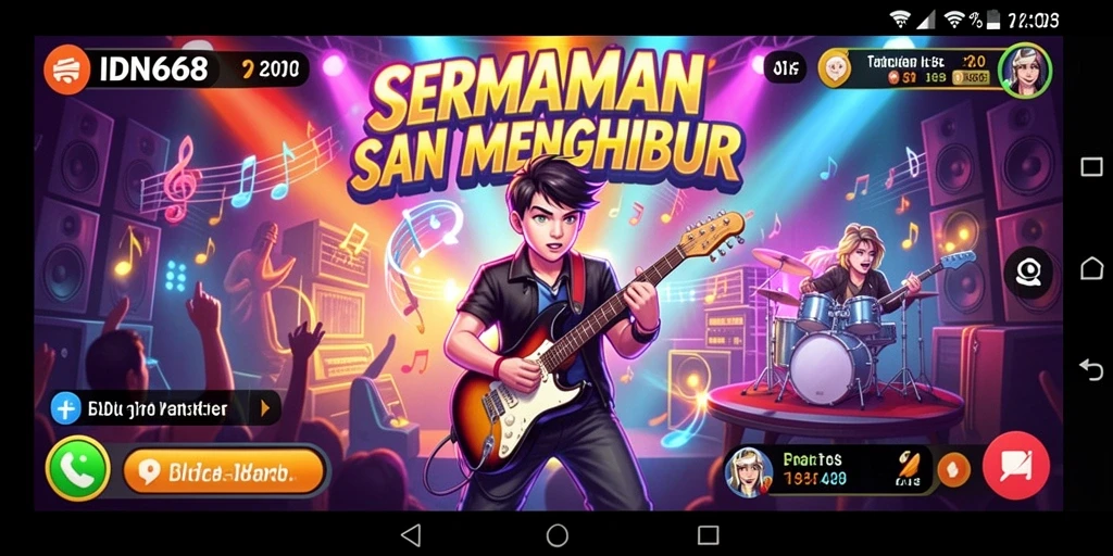 Screenshot gameplay IDN668 yang menampilkan aksi seru dalam permainan musik.