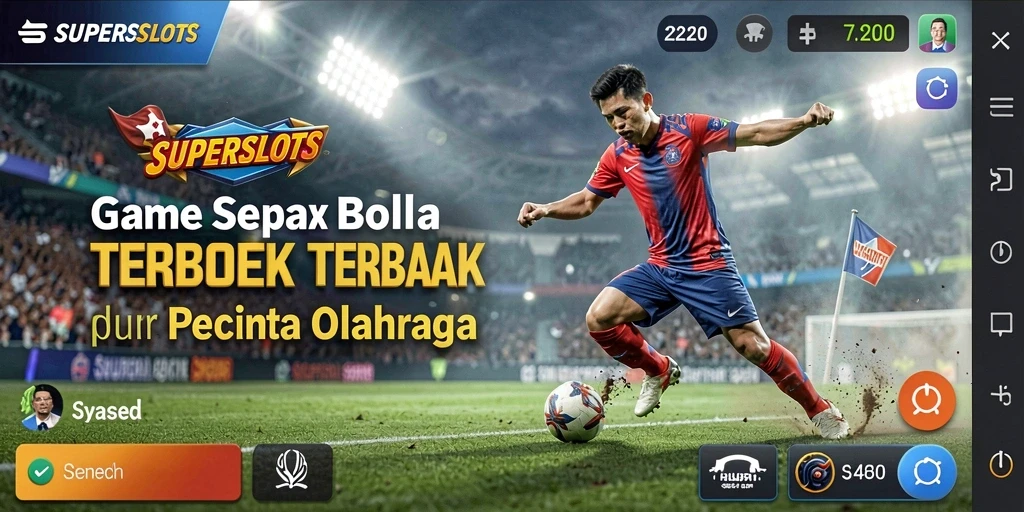 Tampilan gameplay SUPERSLOTS yang menegangkan dalam keseruan sepak bola.