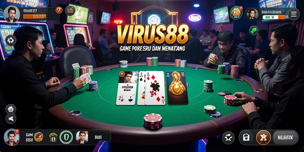 Tampilan gameplay Poker yang seru dan penuh strategi.