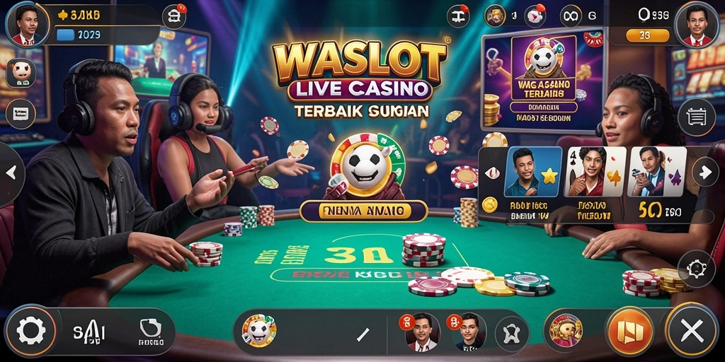 Tangkapan layar gameplay WASLOT menunjukkan momen menegangkan di meja Live Casino.